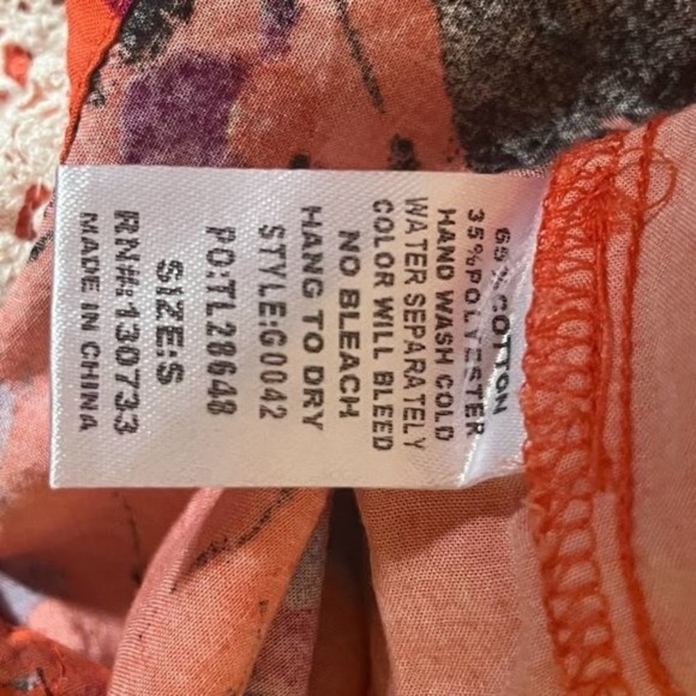PinkBlush Orange Floral‎ Maxi Dress Size Small - Picture 6 of 6